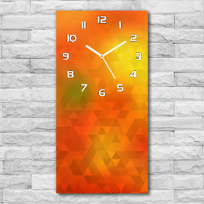 Horloge murale en verre rectangulaire Triangles abstraits