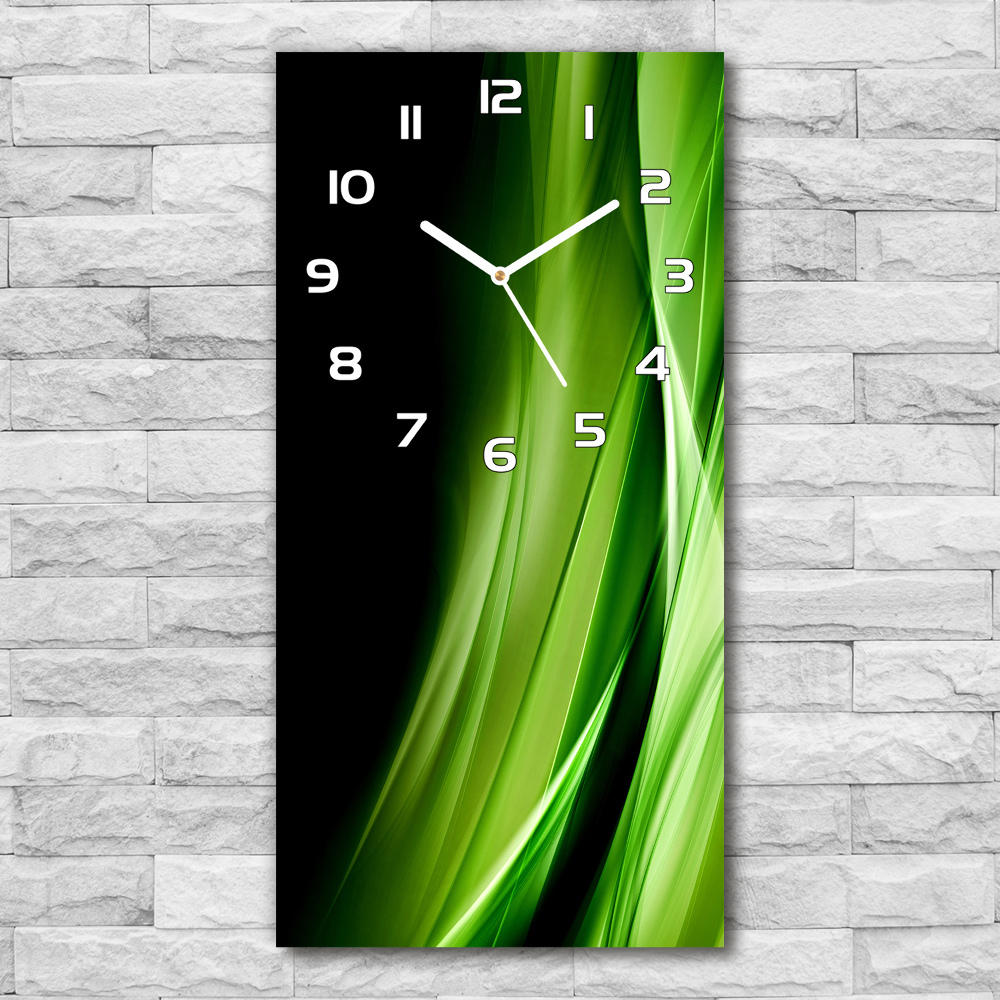 Horloge rectangulaire verticale Fond de vagues vertes