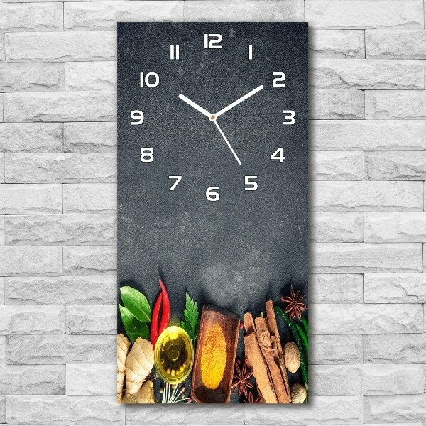 Horloge rectangulaire verticale Épices et herbes