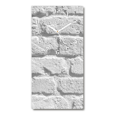 Horloge rectangulaire verticale Mur blanc vieille pierre