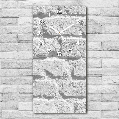 Horloge rectangulaire verticale Mur blanc vieille pierre