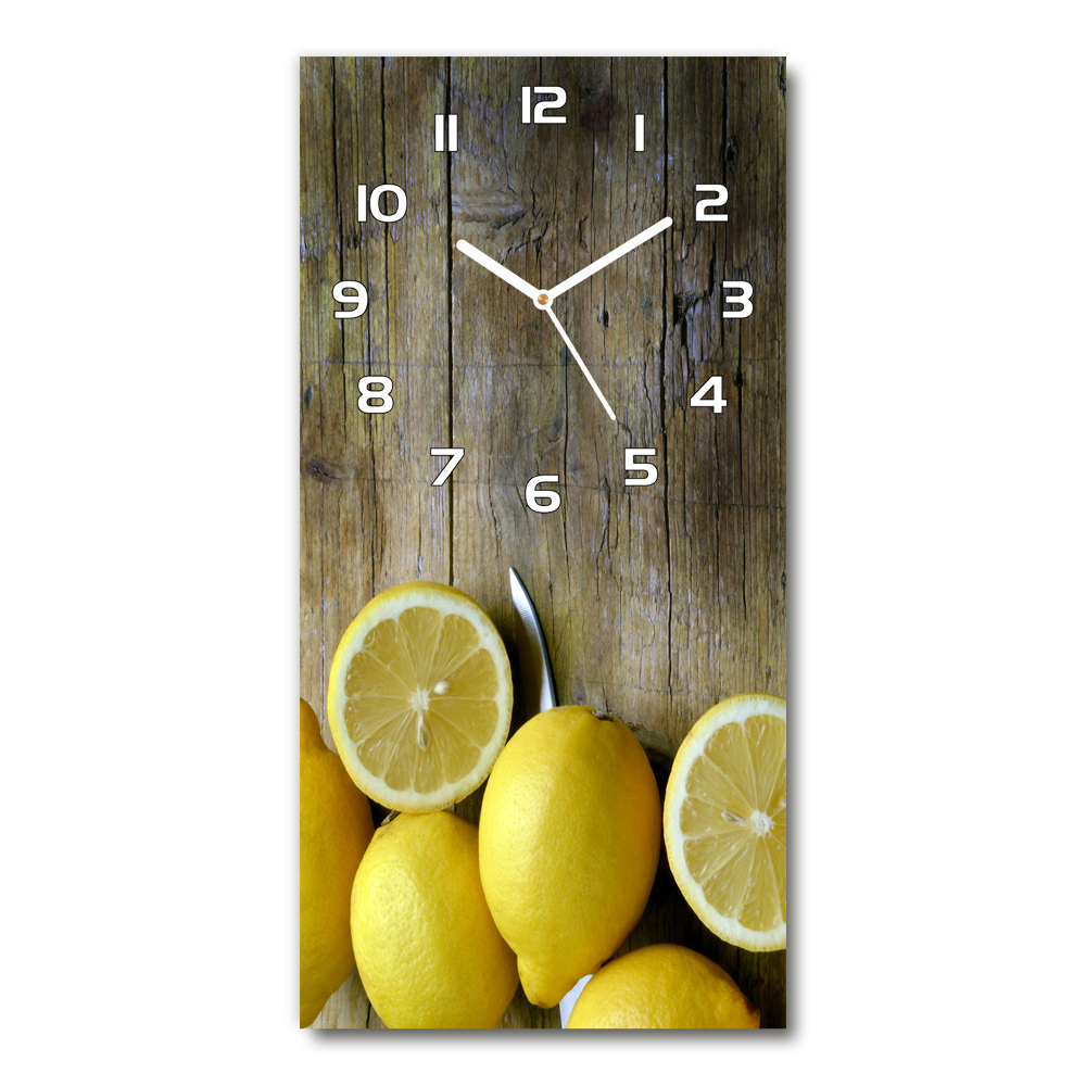 Horloge verticale en verre Citrons