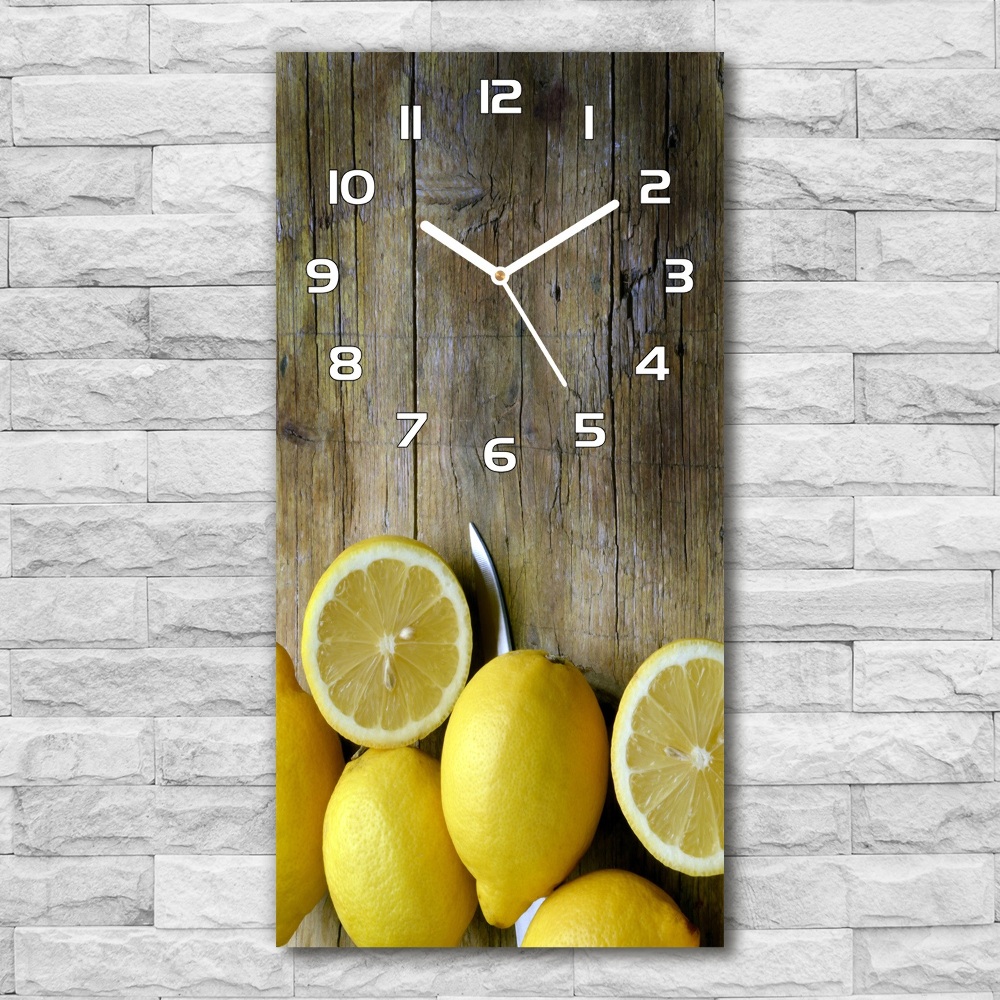 Horloge verticale en verre Citrons