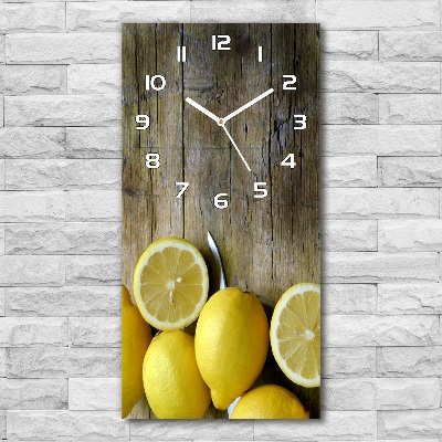 Horloge verticale en verre Citrons