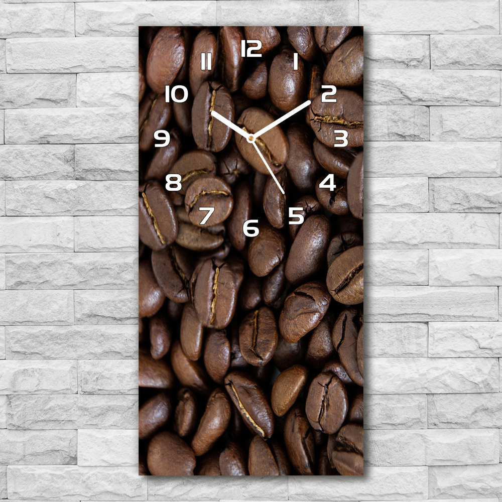 Horloge rectangulaire verticale Motif de grains de café