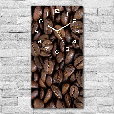 Horloge rectangulaire verticale Motif de grains de café