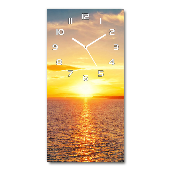 Horloge verticale en verre Mer couchée