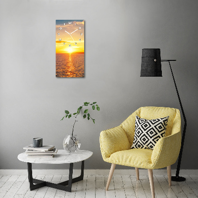 Horloge verticale en verre Mer couchée