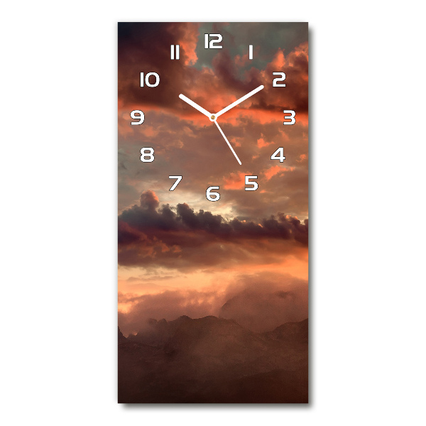 Horloge rectangulaire verticale Coucher de soleil en montagne