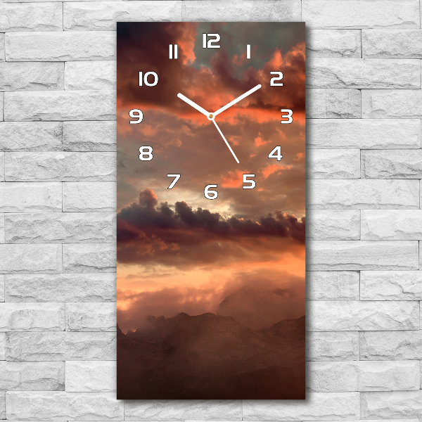 Horloge rectangulaire verticale Coucher de soleil en montagne
