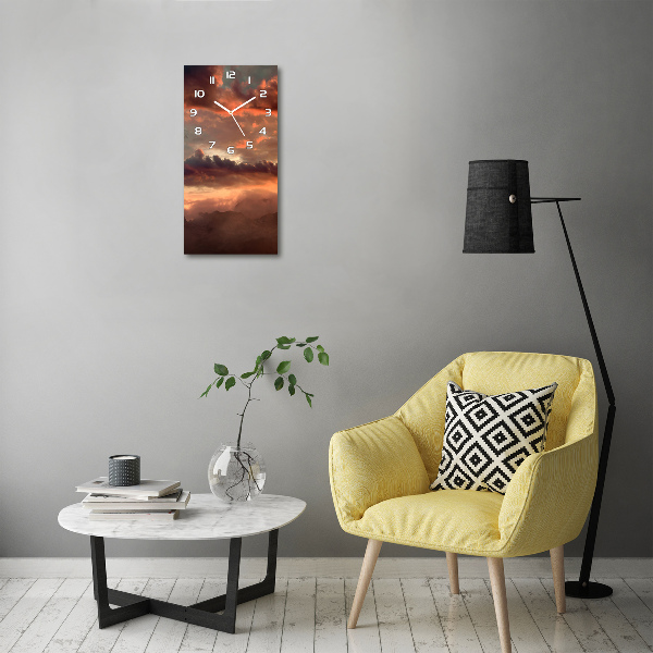 Horloge rectangulaire verticale Coucher de soleil en montagne