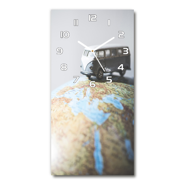 Horloge rectangulaire verticale Van sur le globe