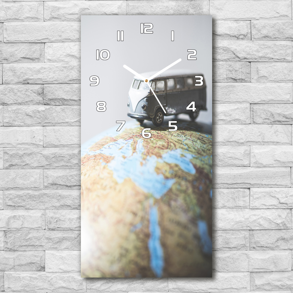 Horloge rectangulaire verticale Van sur le globe