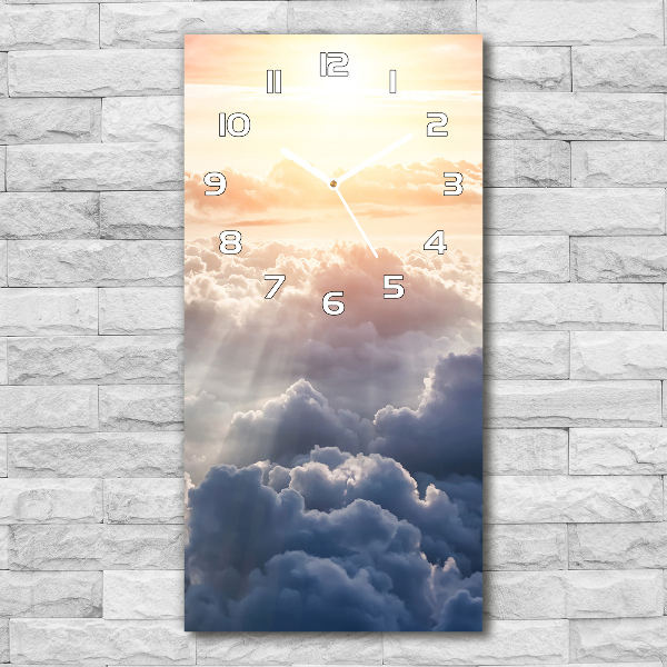 Horloge verticale en verre Vol au-dessus des nuages