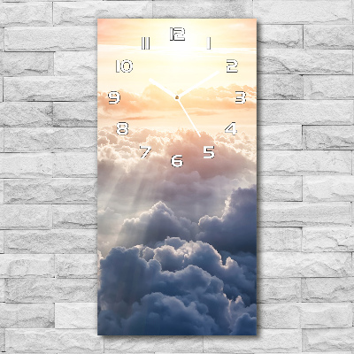 Horloge verticale en verre Vol au-dessus des nuages