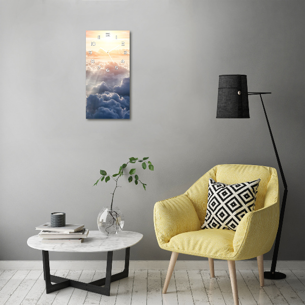 Horloge verticale en verre Vol au-dessus des nuages