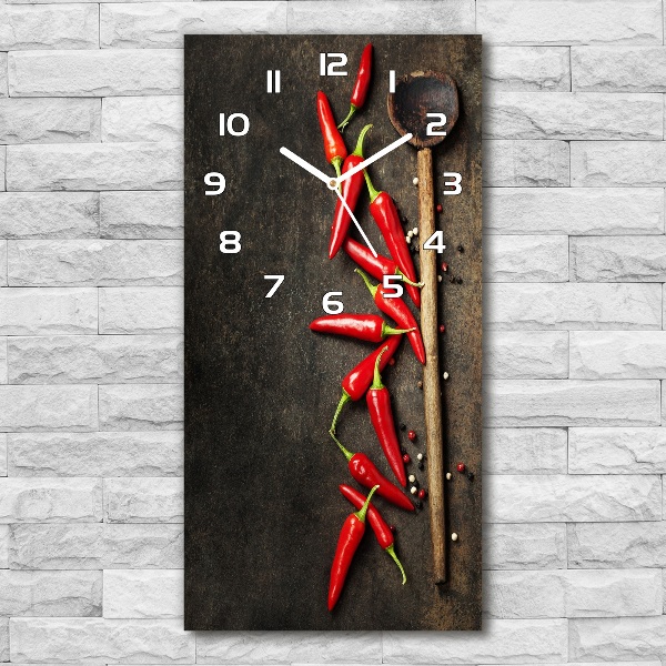 Horloge murale verticale Piments