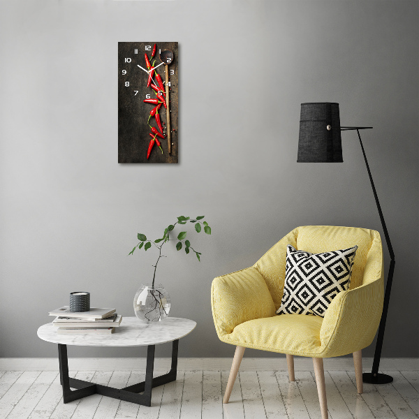 Horloge murale verticale Piments