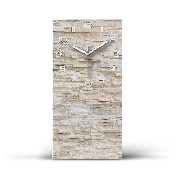 Horloge murale verticale Mur en pierre claire
