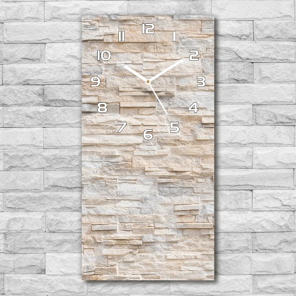 Horloge murale verticale Mur en pierre claire