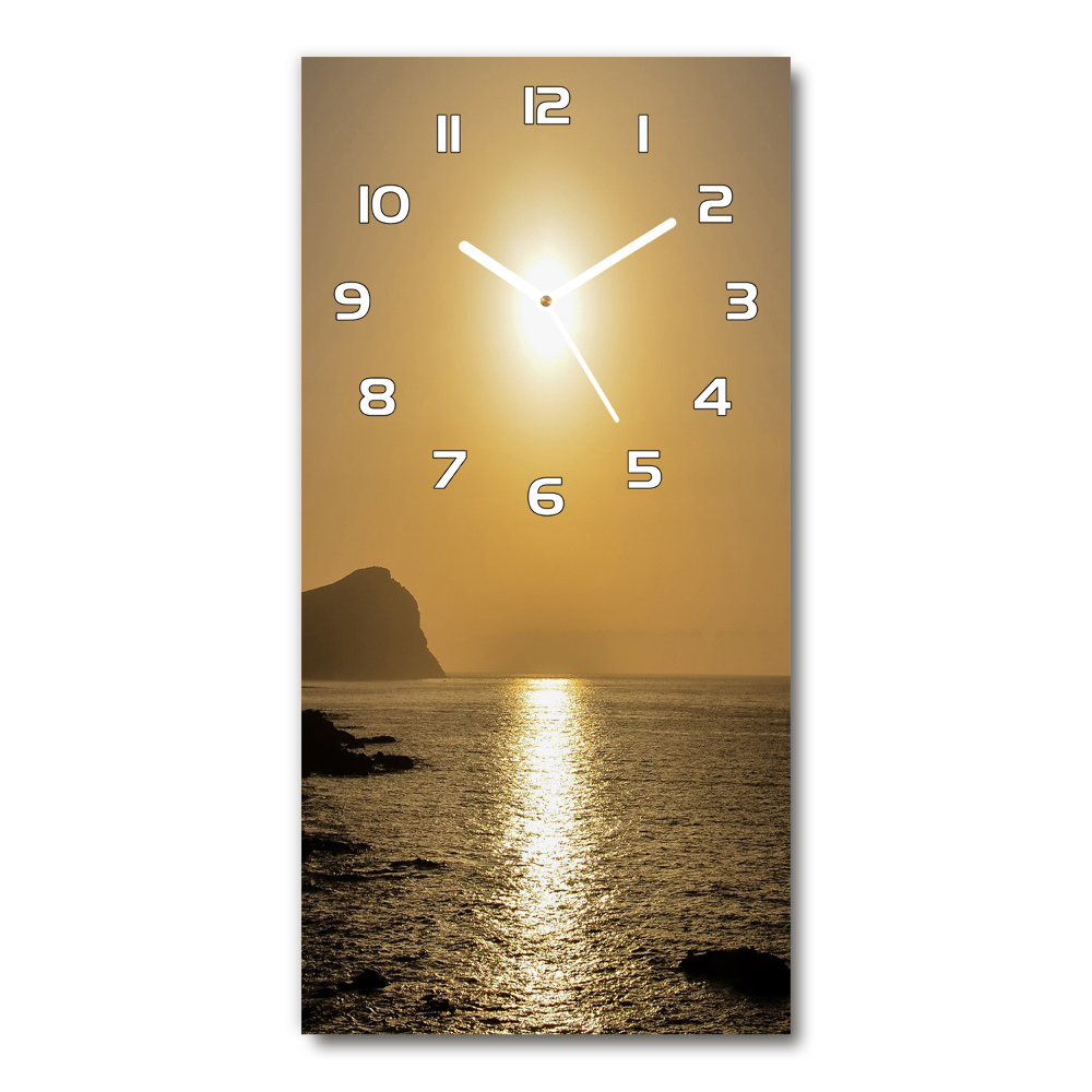 Horloge rectangulaire verticale Mer couchée