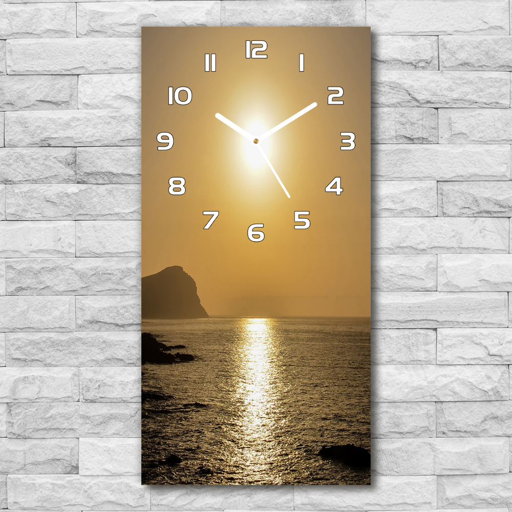 Horloge rectangulaire verticale Mer couchée