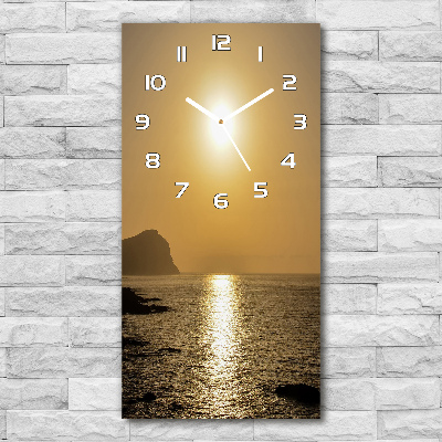 Horloge rectangulaire verticale Mer couchée