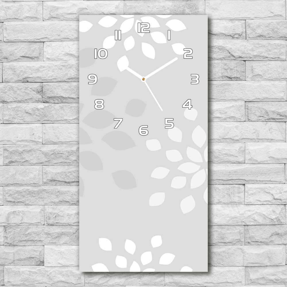 Horloge verticale en verre Motif floral