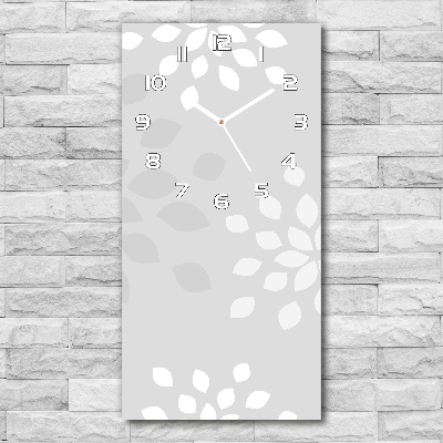 Horloge verticale en verre Motif floral