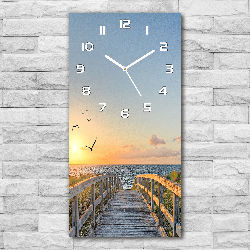 Horloge murale verticale Chemin vers la plage