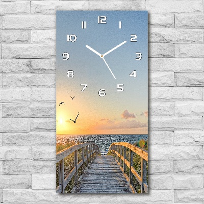 Horloge murale verticale Chemin vers la plage