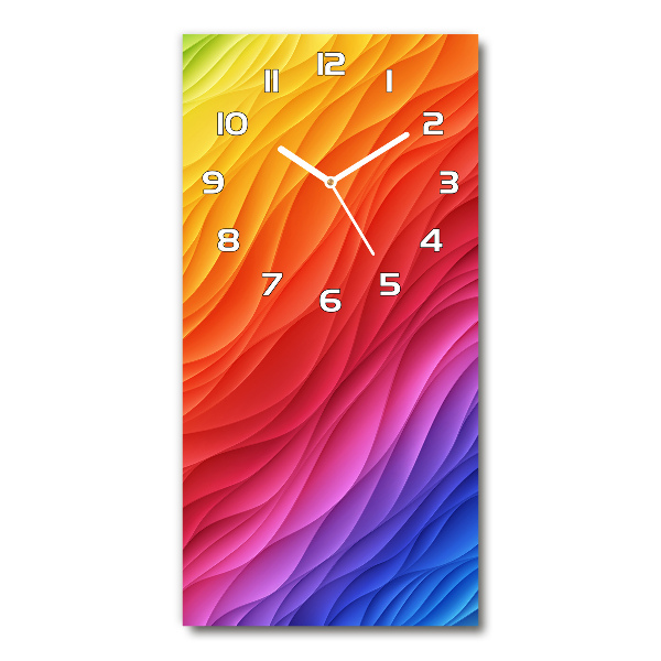 Horloge murale en verre rectangulaire Vagues colorées