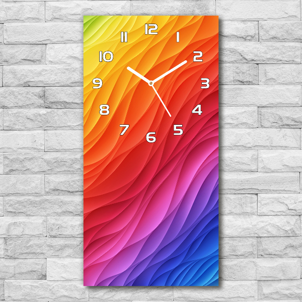 Horloge murale en verre rectangulaire Vagues colorées