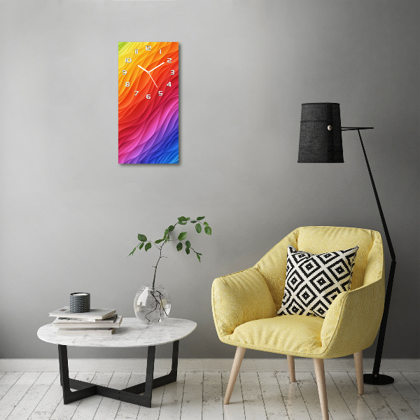 Horloge murale en verre rectangulaire Vagues colorées