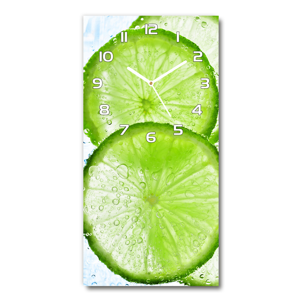 Horloge murale en verre rectangulaire Citron vert sous l'eau