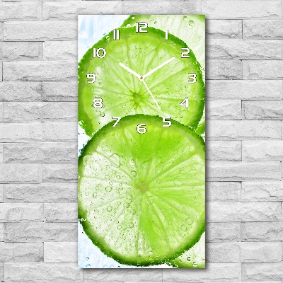 Horloge murale en verre rectangulaire Citron vert sous l'eau