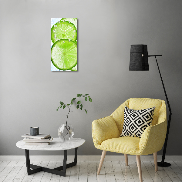 Horloge murale en verre rectangulaire Citron vert sous l'eau