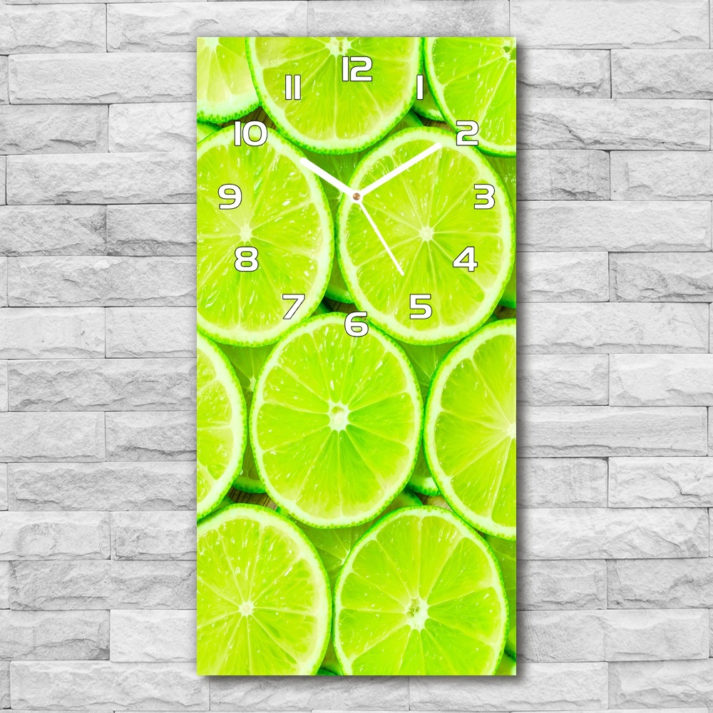 Horloge verticale en verre Citron vert frais