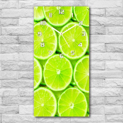 Horloge verticale en verre Citron vert frais