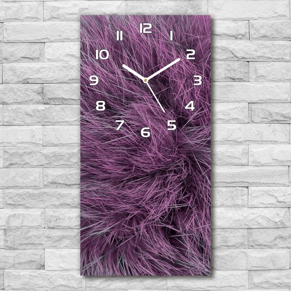 Horloge murale en verre rectangulaire Fourrure rose