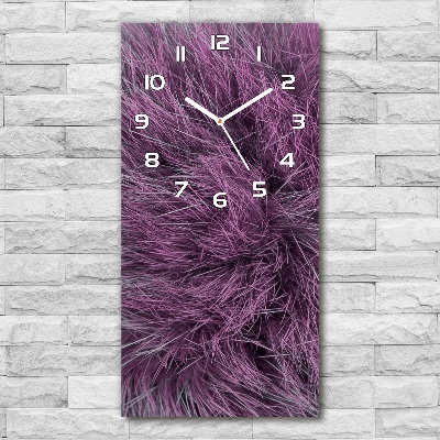 Horloge murale en verre rectangulaire Fourrure rose