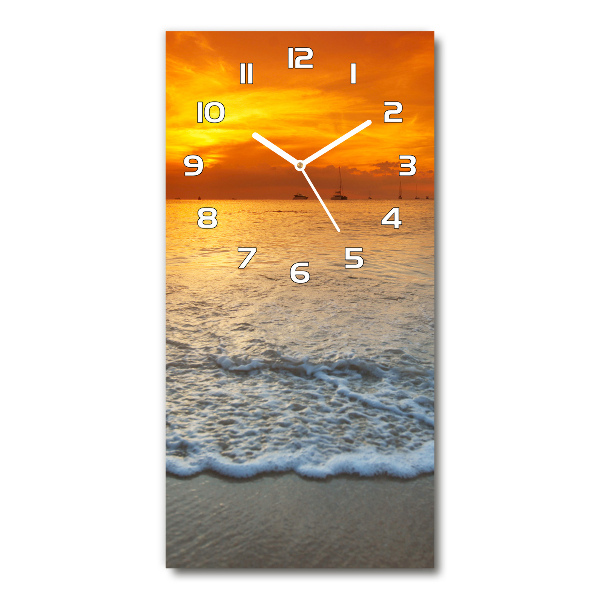 Horloge rectangulaire verticale Coucher de soleil