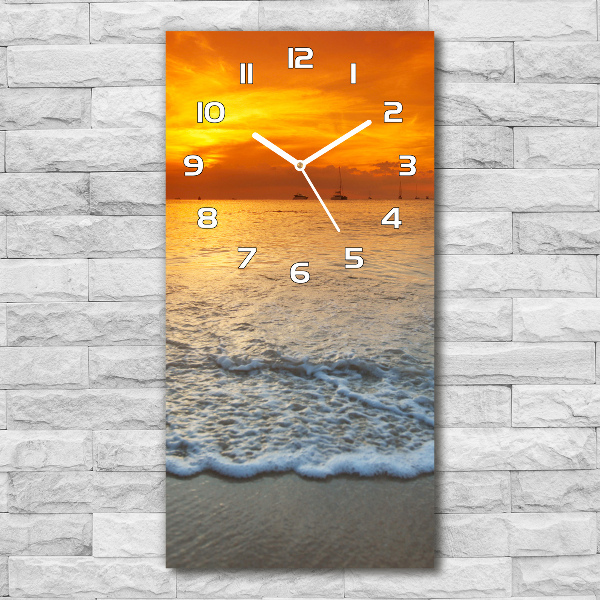 Horloge rectangulaire verticale Coucher de soleil