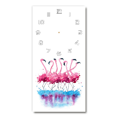 Horloge rectangulaire verticale Flamants