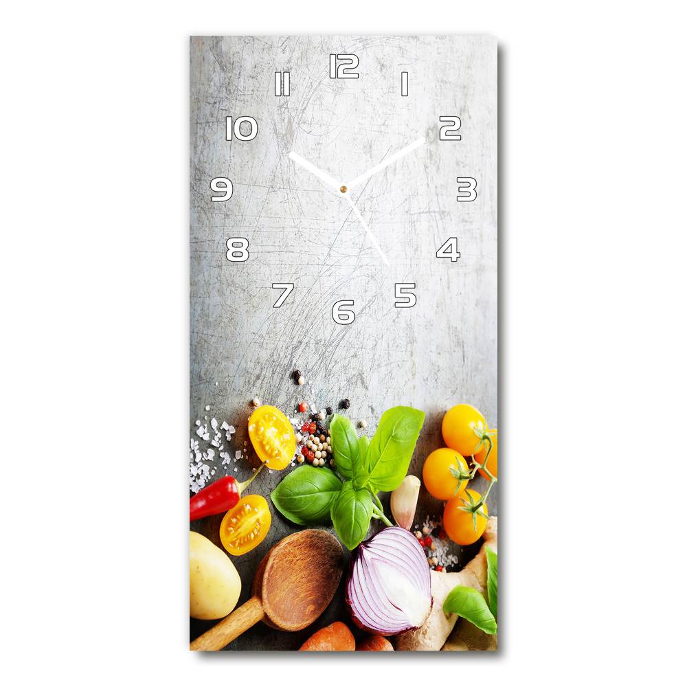 Horloge murale verticale Légumes