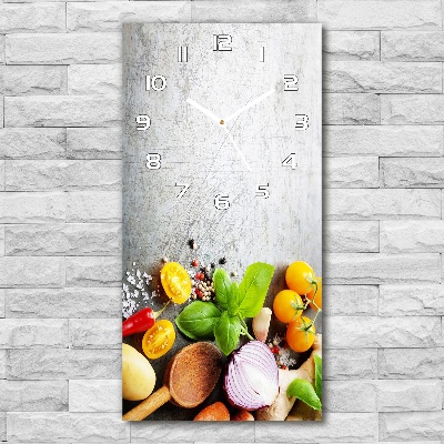 Horloge murale verticale Légumes