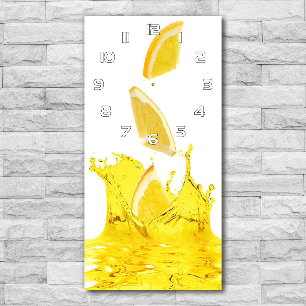 Horloge verticale en verre Jus de citron