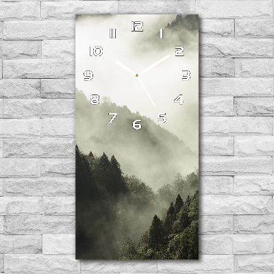 Horloge rectangulaire verticale Brume sur la forêt