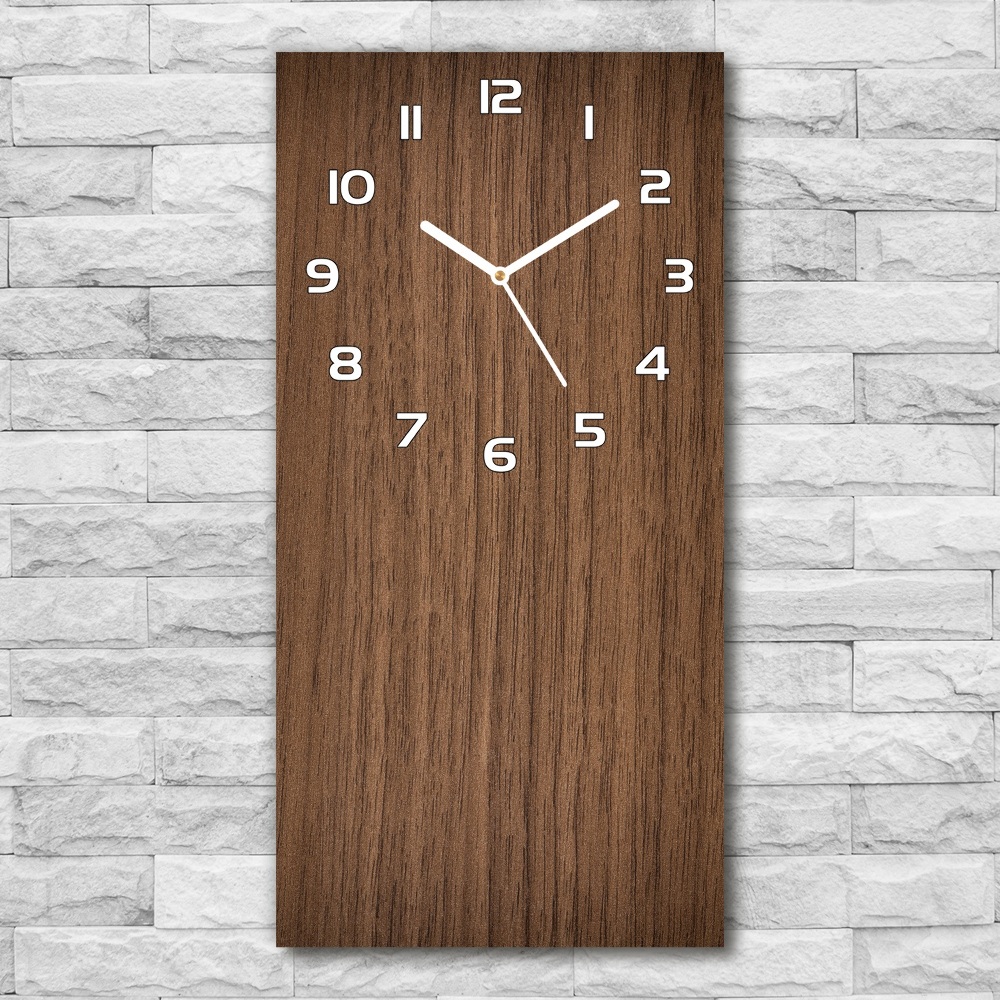 Horloge rectangulaire verticale Motif en bois brun