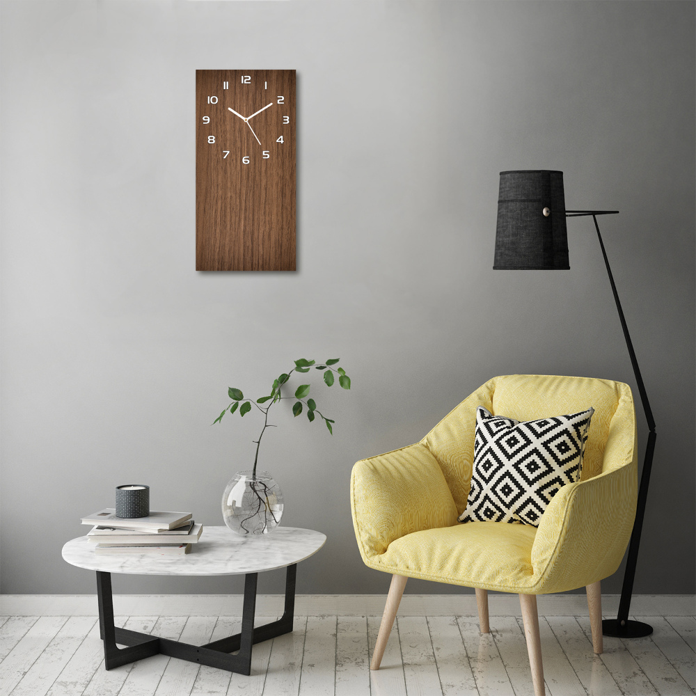 Horloge rectangulaire verticale Motif en bois brun